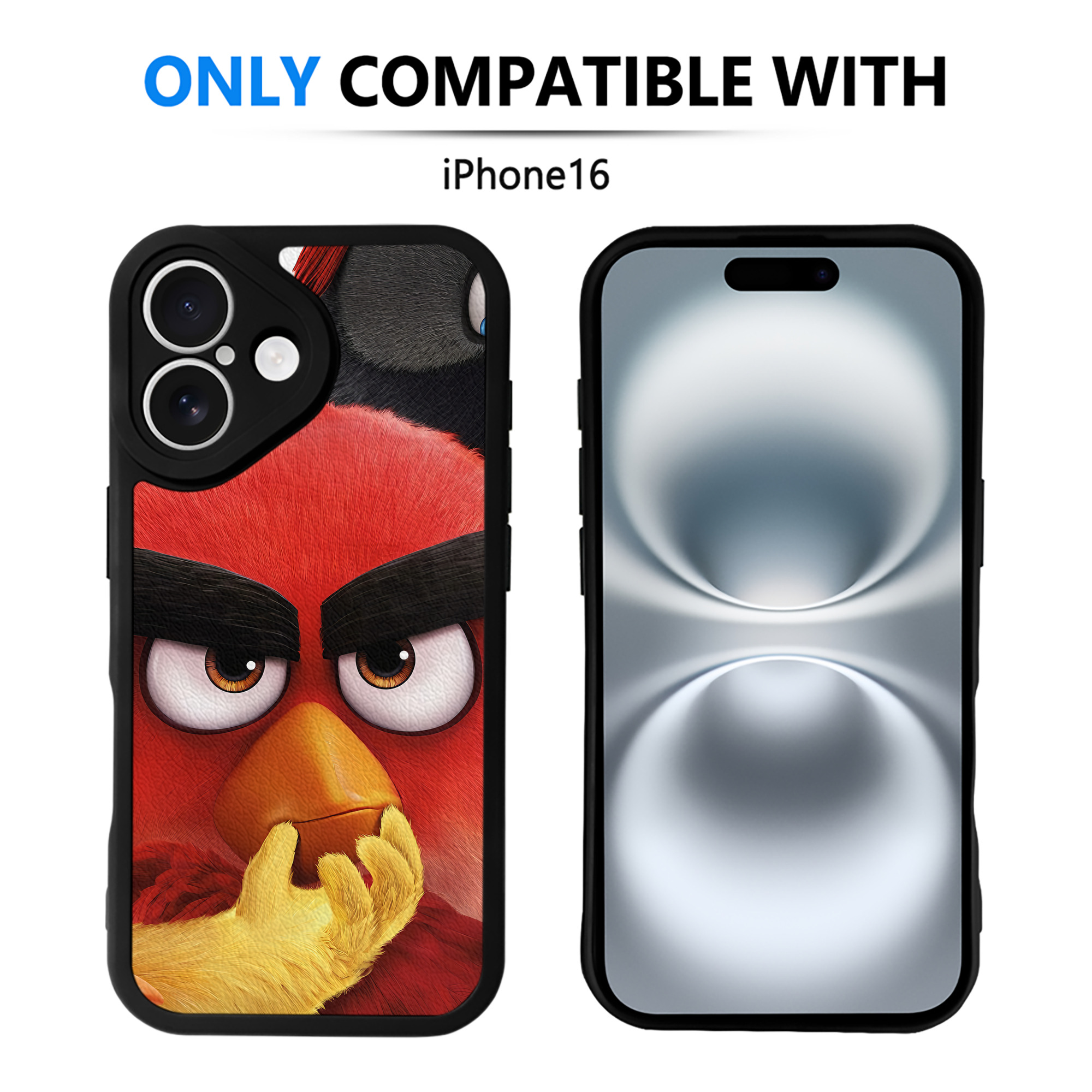 （画像用） Angry Birds アングリーバード 【iPhone 16シリーズ対応】シリコンスマホケース（レザー調） 材質：シリコン